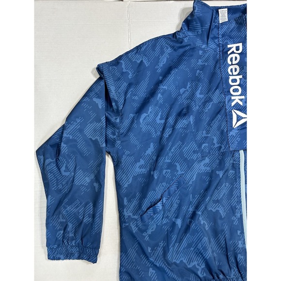 Reebok Womens Blue Windbreaker Jacket 2XL Jogger Coat‎ NWT - Picture 3 of 12